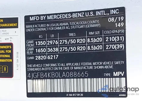 2020 Mercedes-Benz Gle 350 4Matic from USA, damaged, VIN 4JGFB4KB0LA088665